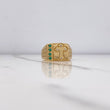 Anillo Cruz Gotica 6.15gr / T11 1/2 / Circones Verdes Blancos Oro Amarillo $