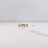 Anillo Solitario Nudos 2.05gr / T7 / Circon Blanco Oro Amarillo $