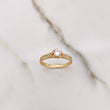 Anillo Solitario Corazon 1.75gr / T6 / Circones Blancos Oro Amarillo $