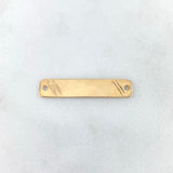 Herraje Placa Rectangular 1.05gr / 3cm / 6mm Rayas Laterales Oro Amarillo