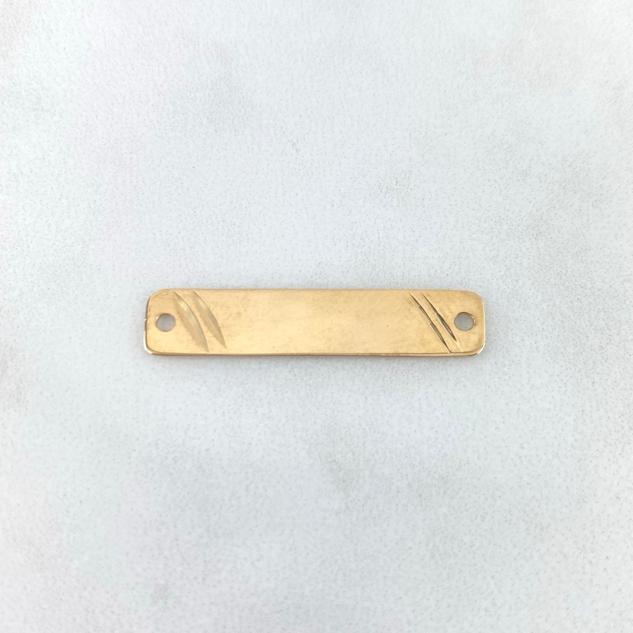 Herraje Placa Rectangular 1.05gr / 30mm*6mm / Rayas Laterales Oro Amarillo