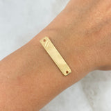 Herraje Placa Rectangular 1.05gr / 30mm*6mm / Rayas Laterales Oro Amarillo