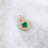 Dije Corazon Tupido 2.3gr / 2cm / Circones Blancos Verdes Oro Amarillo *