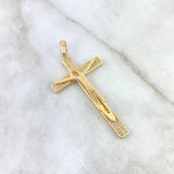 Dije Cruz Cristo Dali 8.35gr / 5.7cm / Circones Blancos Oro Amarillo *