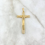 Dije Cruz Cristo Dali 8.35gr / 5.7cm / Circones Blancos Oro Amarillo *