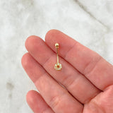 Piercing Circulo ( Ombligo ) 0.65gr / 2cm-1mm Circones Blancos Oro Amarillo (Joya)