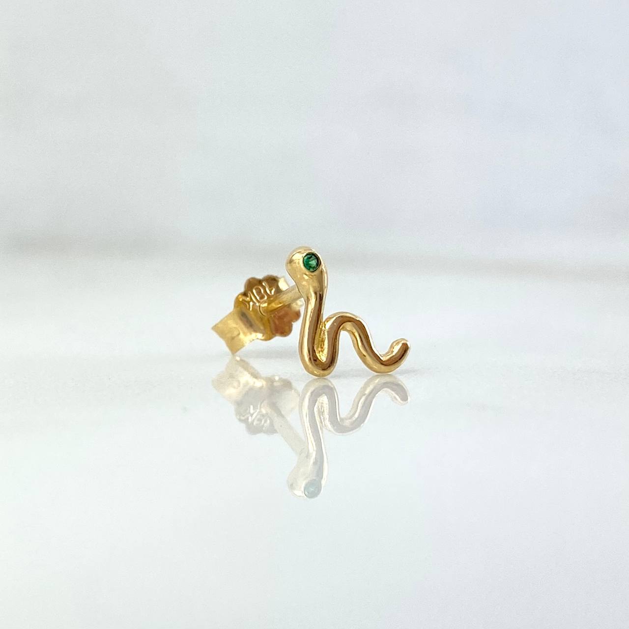 Piercing Serpiente 0.5gr / 0.7cm-1mm Circon Verde Broche Mariposa Oro Amarillo (Joya) ©