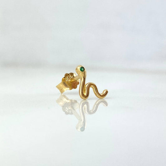 Piercing Serpiente 0.5gr / 0.7cm-1mm Circon Verde Broche Mariposa Oro Amarillo (Joya)