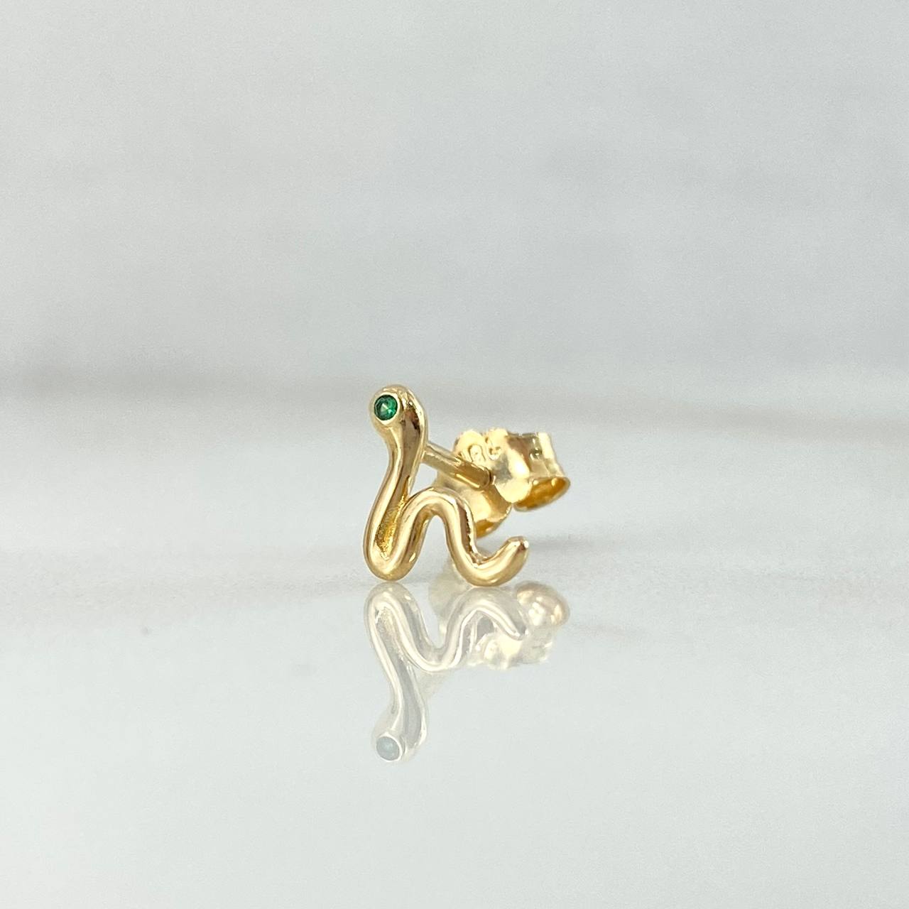 Piercing Serpiente 0.5gr / 0.7cm-1mm Circon Verde Broche Mariposa Oro Amarillo (Joya)