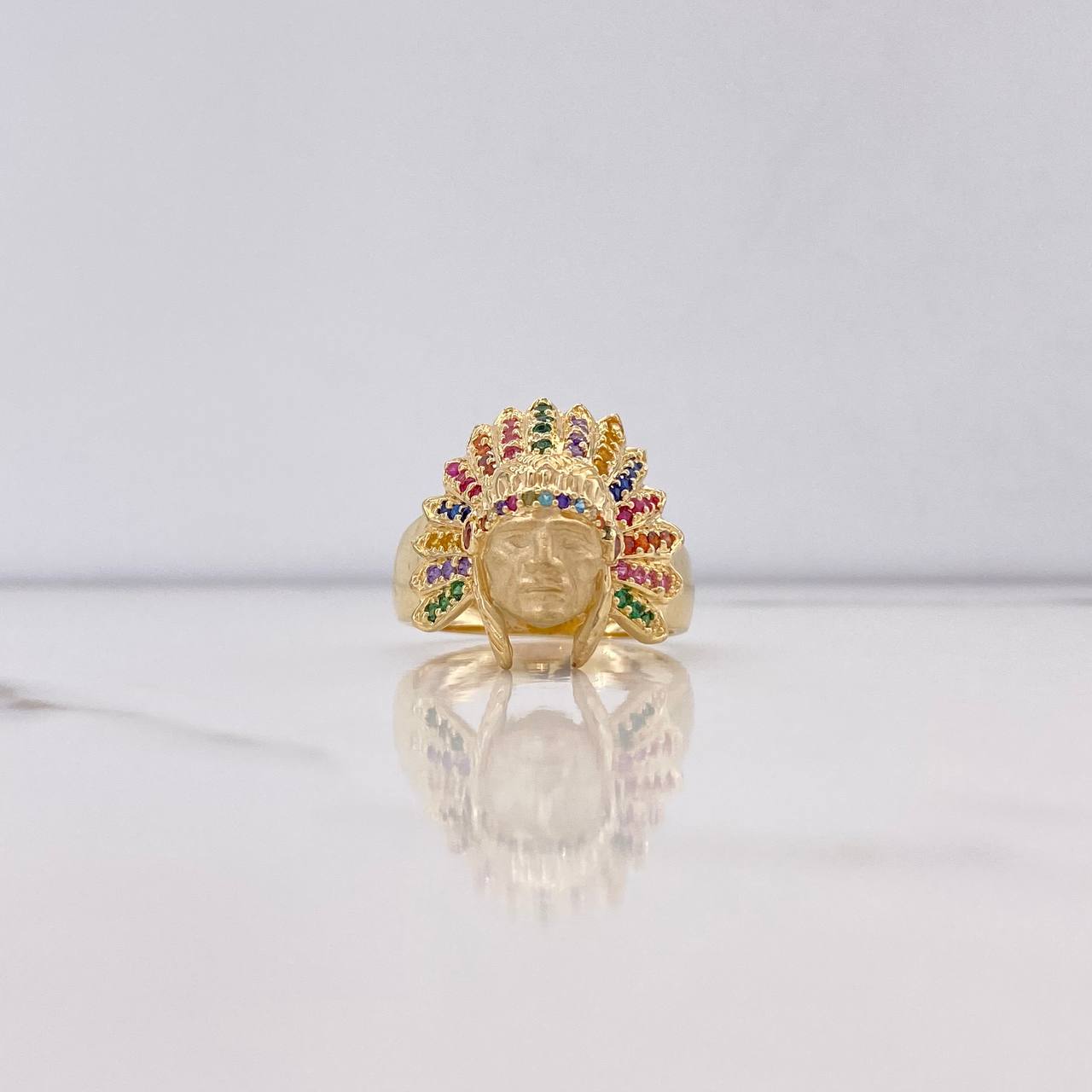 Anillo Indio 9.2gr / T10 / Circones Colores Oro Amarillo $