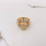 Anillo Indio 9.2gr / T10 / Circones Colores Oro Amarillo $