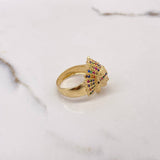 Anillo Indio 9.1gr / T9 / Circones Colores Oro Amarillo $