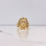 Anillo Indio 9.1gr / T9 / Circones Colores Oro Amarillo $