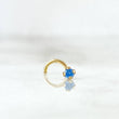 Piercing Chispa Curva 0.2gr / 1cm / Circon Azul Celeste Oro Amarillo 18K (Joya)