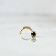 Piercing Chispa Curva 0.15gr / 0.7cm / Circon Negro Oro Amarillo (Joya) ©