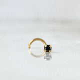 Piercing Chispa Curva 0.15gr / 0.7cm / Circon Negro Oro Amarillo (Joya) *