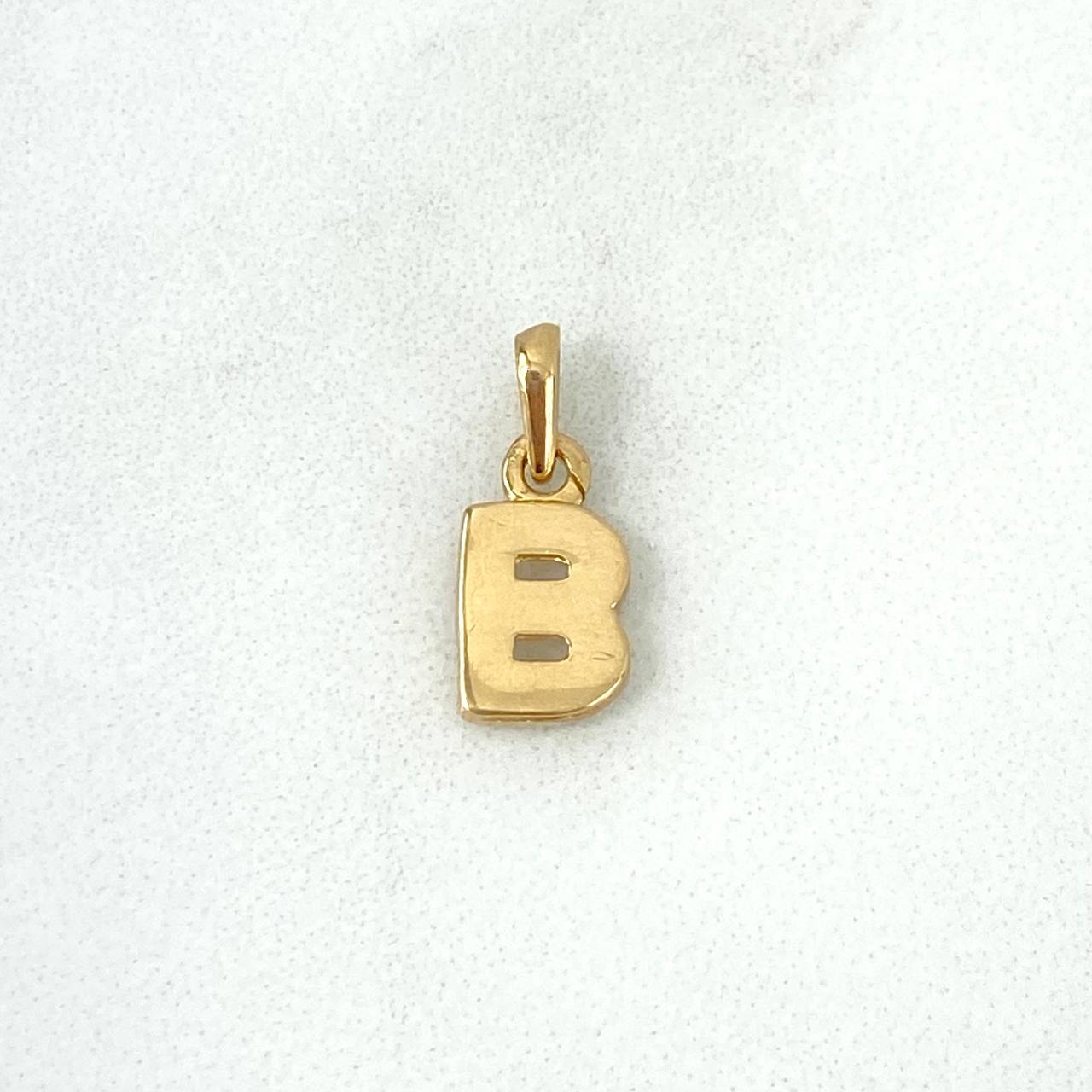 Dije Letra B Lisa 0.65gr / 1.4cm / Oro Amarillo