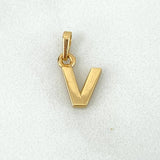 Dije Letra V Lisa 0.6gr / 1.4cm / Oro Amarillo