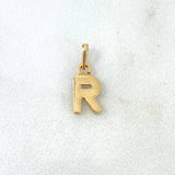 Dije Letra R Lisa 0.65gr / 1.4cm / Oro Amarillo