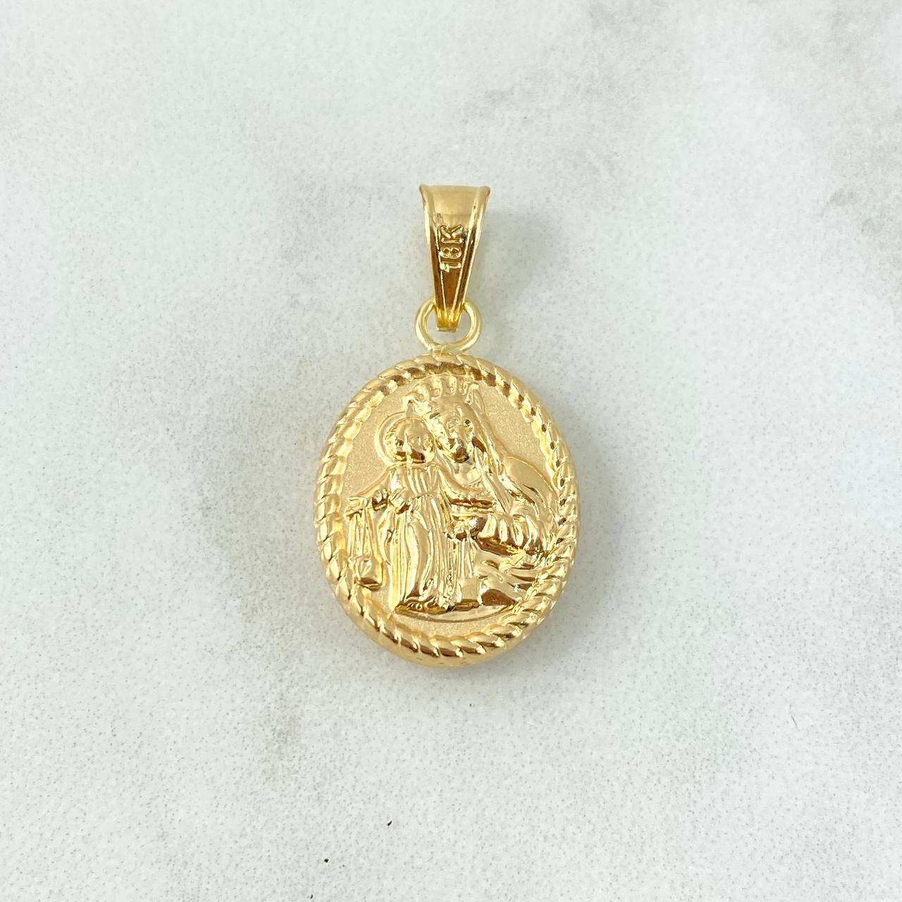 Dije Virgen del Carmen Bordeada 1.6gr / 3cm / Troquelada Oro Amarillo ©