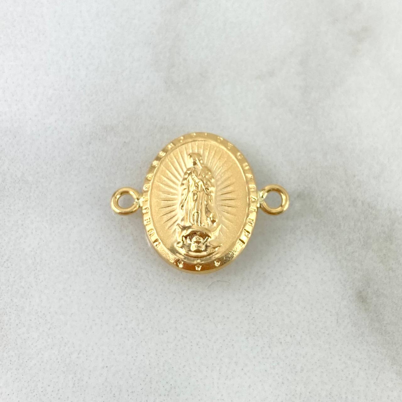 Herraje Virgen Guadalupe 0.9gr / 1.8cm / Ovalada -Troquelada Oro Amarillo 18K