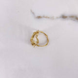 Anillo Corazon Alambrado 3.85gr / T6 1/2 / Oro Amarillo $