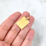 Dije Placa Rectangular Ángel Redondo 2.1gr / 2.6cm-1.5cm / Diamantada Oro Amarillo ©