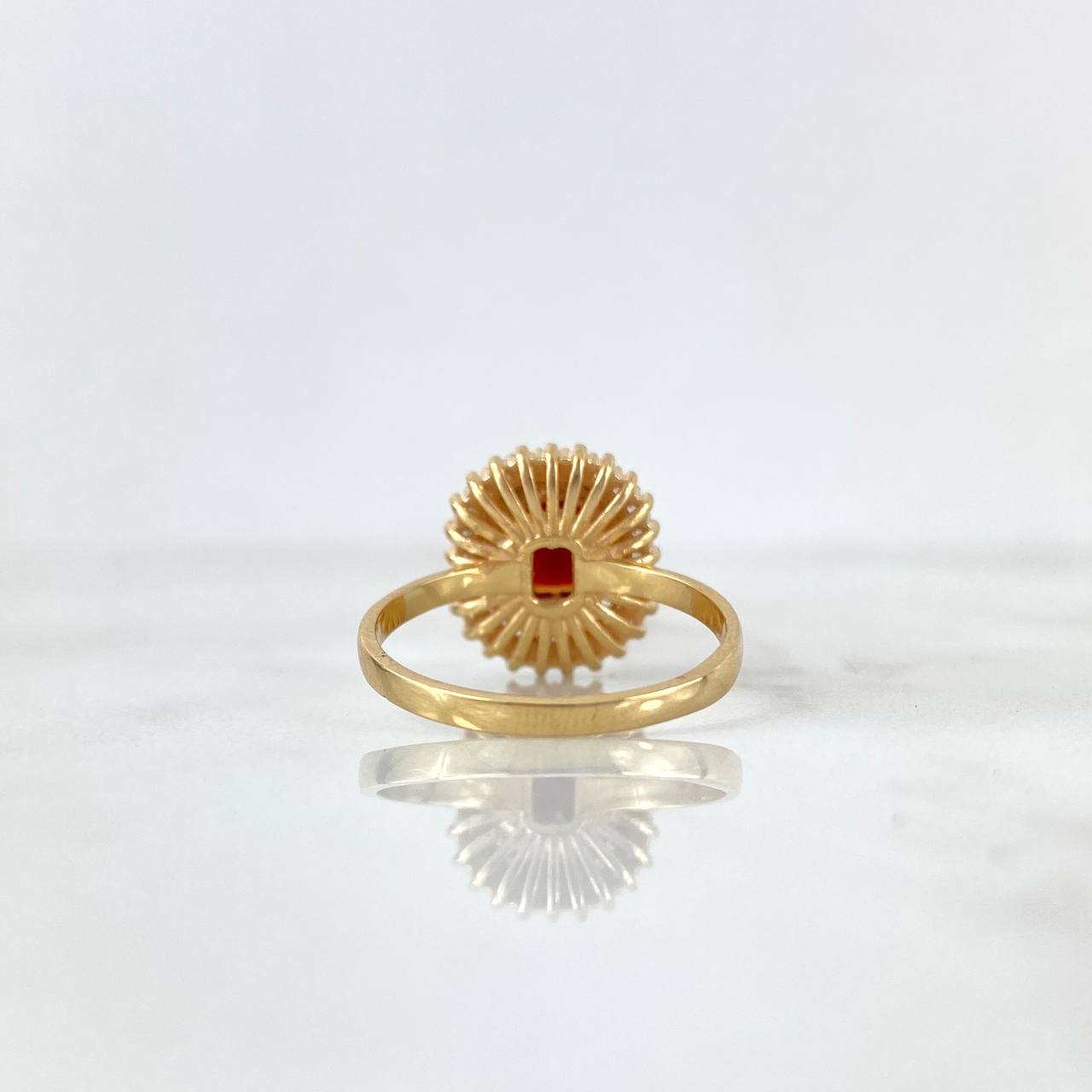 Anillo Halo Tupido 4gr / T5 3/4 / Circones Blancos - Rojo Oro Amarillo *