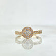 Anillo Solitario Halo Sello 2.15gr / T6 3/4 / Circones Blancos Oro Amarillo ©