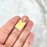 Dije Placa Rectangular San Benito 1.65gr / 2.4cm-1.3cm / Diamantada Oro Amarillo ©