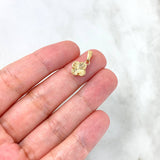 Dije Trébol VCyA 1.2gr / 1.5cm / Diamantado Liso Oro Amarillo Nac.Esp. *