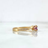 Anillo Solitario Garra Filigrana 1.95gr / T6 1/2 / Circones Blancos Fucsia Oro Amarillo