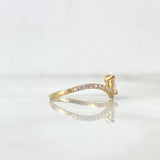 Anillo Tiara En V 1.45gr / T6 1/2 / Circones Blancos Oro Amarillo