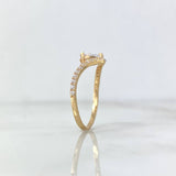 Anillo Tiara En V 1.45gr / T6 1/2 / Circones Blancos Oro Amarillo