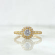 Anillo Solitario Halo 1.7gr / T5 1/2 / Circones Blancos Oro Amarillo