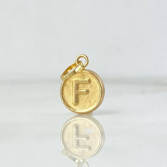 Dije Letra F 0.35gr / 1.5cm / Doble Faz Oro Amarillo