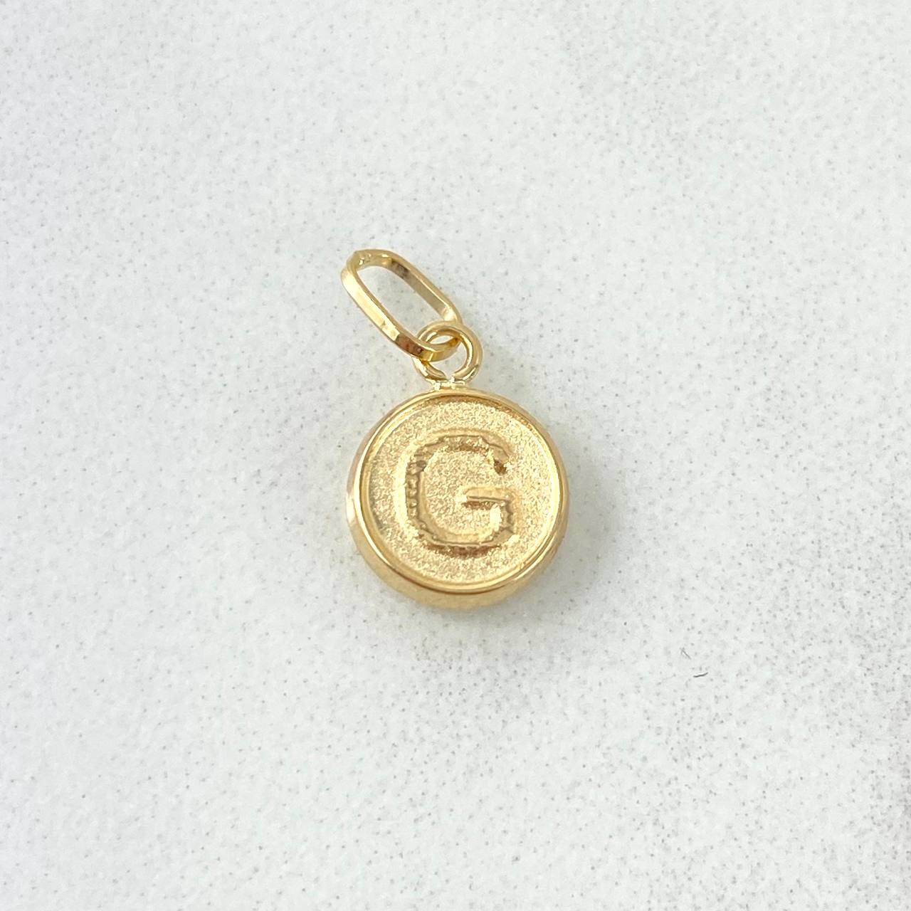 Dije Letra G 0.35gr / 1.5cm / Doble Faz Oro Amarillo