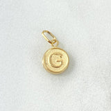 Dije Letra G 0.35gr / 1.5cm / Doble Faz Oro Amarillo