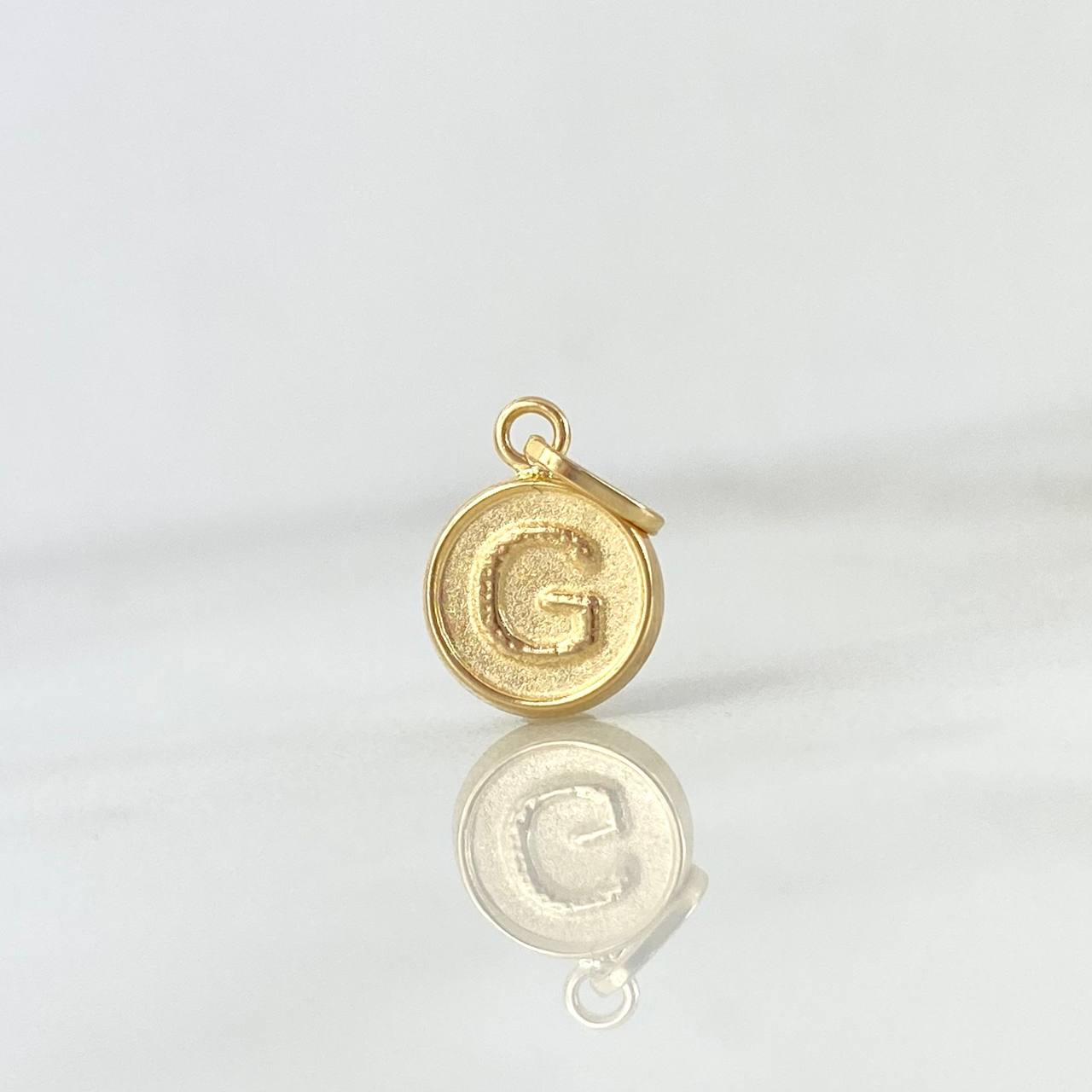 Dije Letra G 0.35gr / 1.5cm / Doble Faz Oro Amarillo