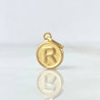 Dije Letra R 0.35gr / 1.5cm / Doble Faz Oro Amarillo