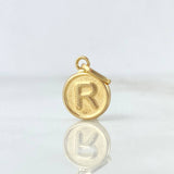 Dije Letra R 0.4gr / 1.5cm / Doble Faz Oro Amarillo