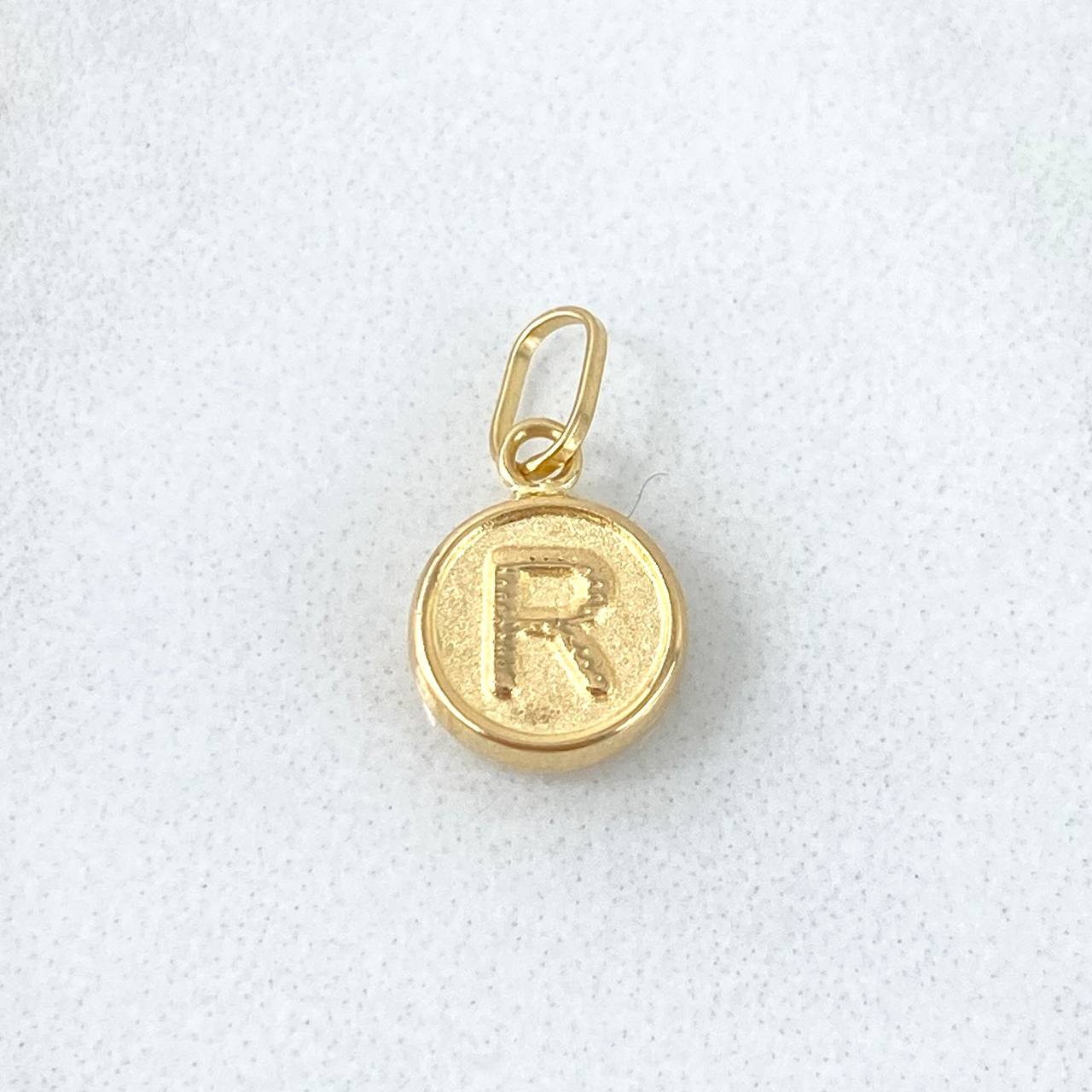 Dije Letra R 0.4gr / 1.5cm / Doble Faz Oro Amarillo