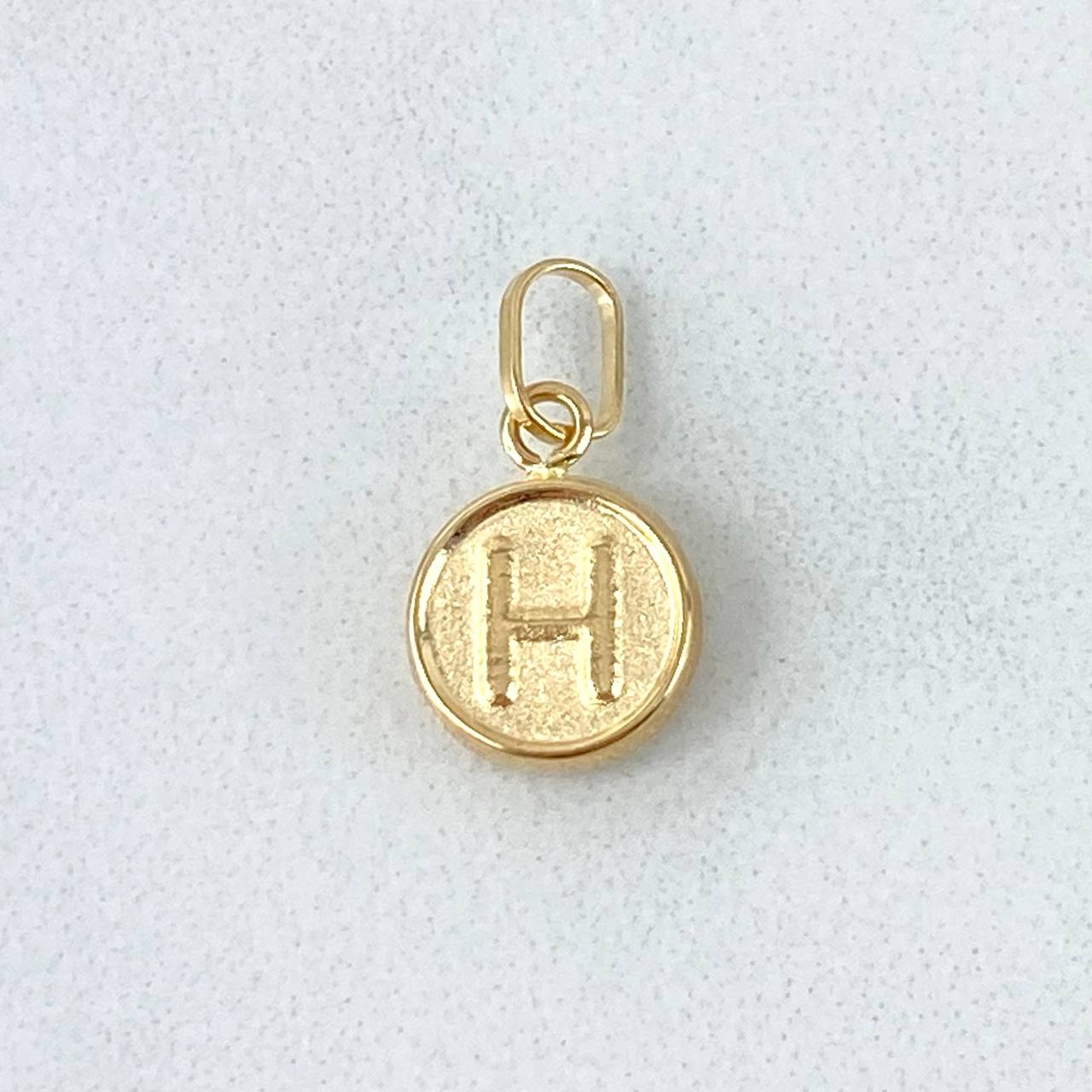 Dije Letra H 0.35gr / 1.5cm / Doble Faz Oro Amarillo