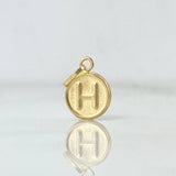 Dije Letra H 0.35gr / 1.5cm / Doble Faz Oro Amarillo