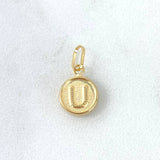 Dije Letra U 0.35gr / 1.5cm / Doble Faz Oro Amarillo