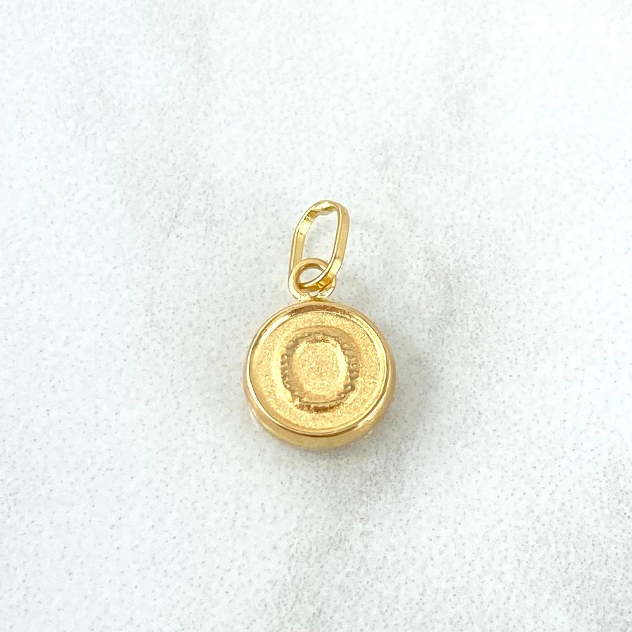 Dije Letra O 0.35gr / 1.5cm / Doble Faz Oro Amarillo