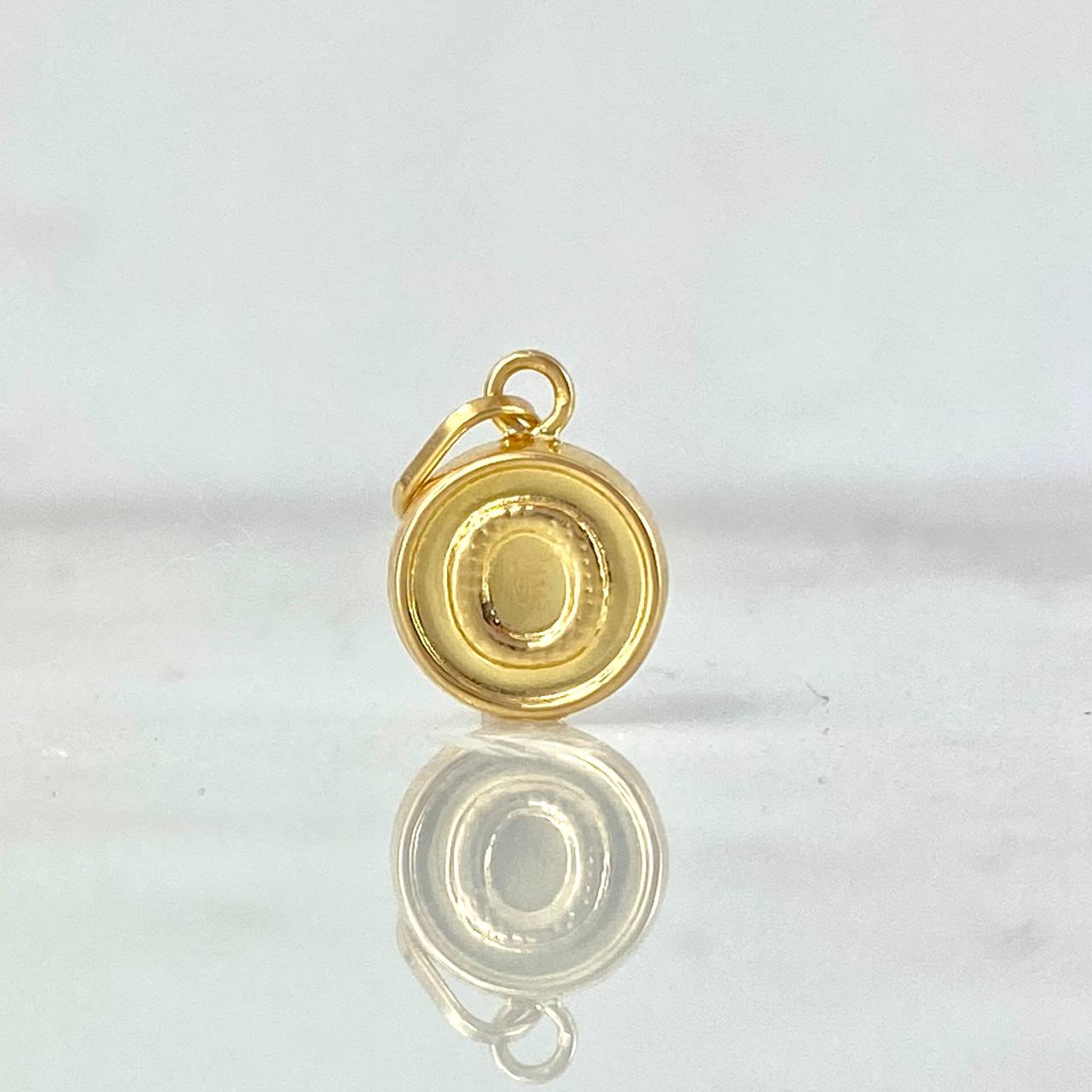 Dije Letra O 0.35gr / 1.5cm / Doble Faz Oro Amarillo