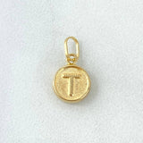 Dije Letra T 0.35gr / 1.5cm / Doble Faz Oro Amarillo