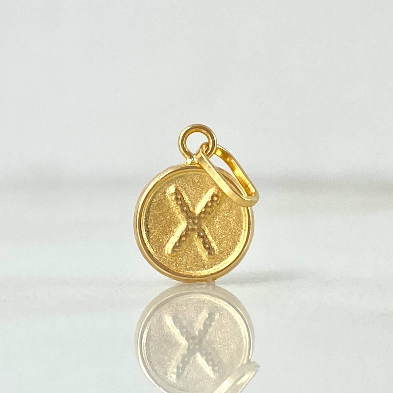 Dije Letra X 0.35gr / 1.5cm / Doble Faz Oro Amarillo