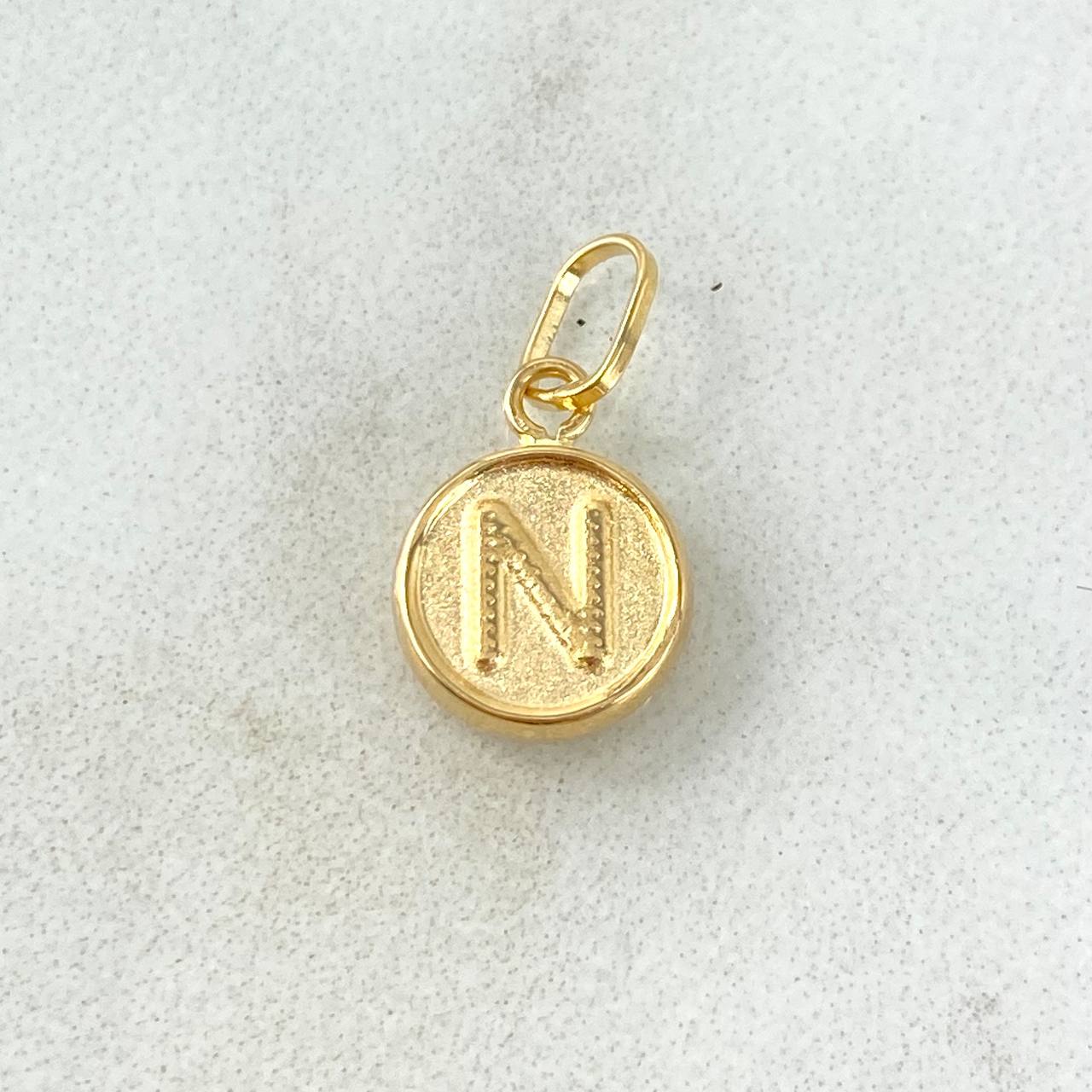 Dije Letra N 0.35gr / 1.5cm / Doble Faz Oro Amarillo